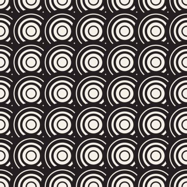 Vektör sorunsuz yuvarlak hatları desen. Geometrik arka plan tasarlamak. Dairesel geometrik döşeme kafes