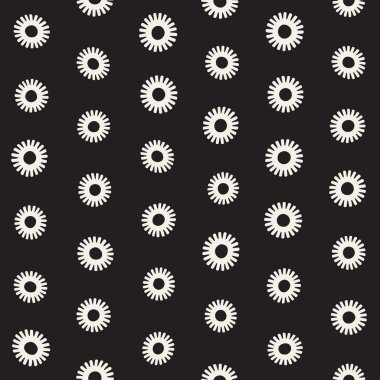 Vektör sorunsuz sunburst şekiller serbest desen. Arka plan yuvarlak fırça darbeleriyle. Elle çizilmiş doku