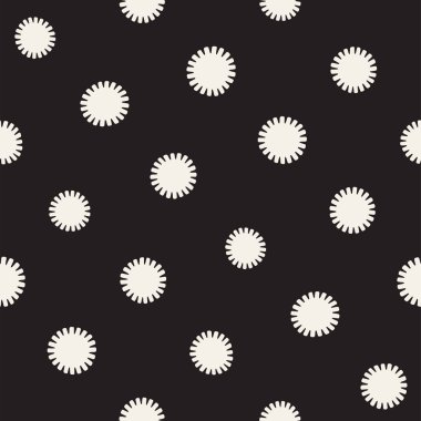 Vektör sorunsuz sunburst şekiller serbest desen. Arka plan yuvarlak fırça darbeleriyle. Elle çizilmiş doku