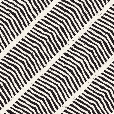 El ile Dikişsiz desen fırça darbeleriyle çizilmiş. Doodle grunge illüstrasyon mürekkep. Geometrik vektör desen.