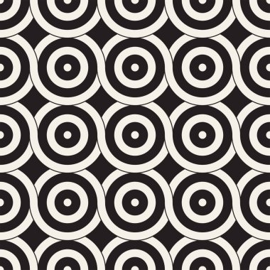 Vektör kesintisiz geometrik desen çizgiler ile daireler oluşur. Modern şık yuvarlanmış çizgiler doku. Yinelenen arka plan