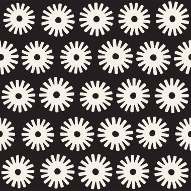 Vektör sorunsuz sunburst şekiller serbest desen. Arka plan yuvarlak fırça darbeleriyle. Elle çizilmiş doku