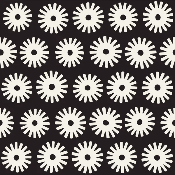 Vektör sorunsuz sunburst şekiller serbest desen. Arka plan yuvarlak fırça darbeleriyle. Elle çizilmiş doku