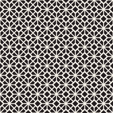 Soyut geometrik çizgiler kafes desen. Sorunsuz vektör arka plan. Siyah ve beyaz basit Yinelenen doku.