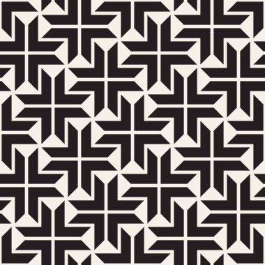 Vektör sorunsuz siyah ve beyaz çizgiler desen arka plan. Süsleme fayans geometrik şekiller çapraz.
