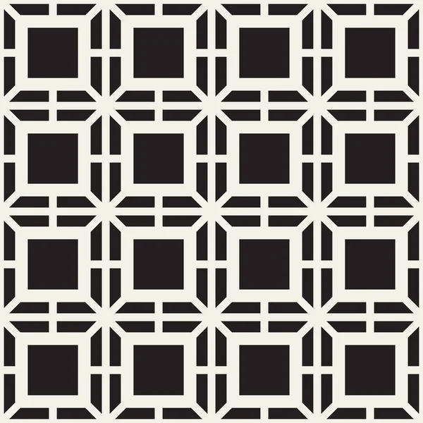 Modèle abstrait de treillis de lignes géométriques. Fond vectoriel sans couture. Texture répétitive simple en noir et blanc . — Image vectorielle