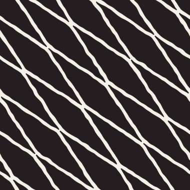 Seamless modeli el fırça darbeleri çekilmiş. Doodle grunge illüstrasyon mürekkep. Geometrik tek renkli vektör desen.