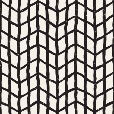 Seamless modeli el fırça darbeleri çekilmiş. Doodle grunge illüstrasyon mürekkep. Geometrik tek renkli vektör desen.