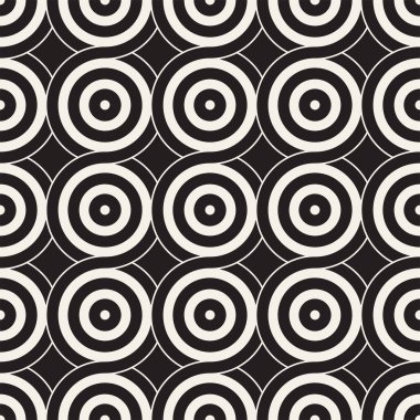 Vektör kesintisiz geometrik desen çizgiler ile daireler oluşur. Modern şık yuvarlanmış çizgiler doku. Yinelenen arka plan