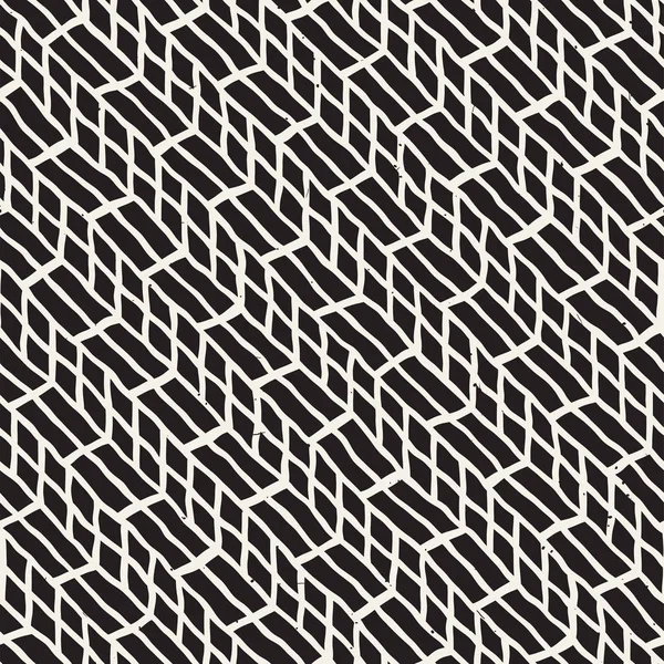 シームレス パターン手でブラシ ストロークを描画します。インクは、グランジ イラストを落書き。白黒の幾何学的ベクトル パターン. — ストックベクタ