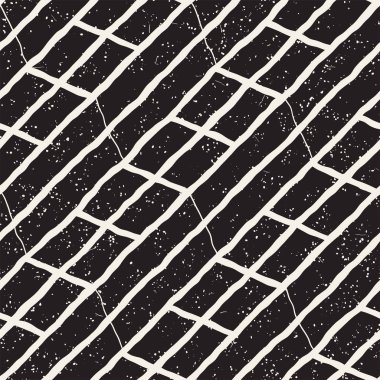 Seamless modeli el fırça darbeleri çekilmiş. Doodle grunge illüstrasyon mürekkep. Geometrik tek renkli vektör desen.