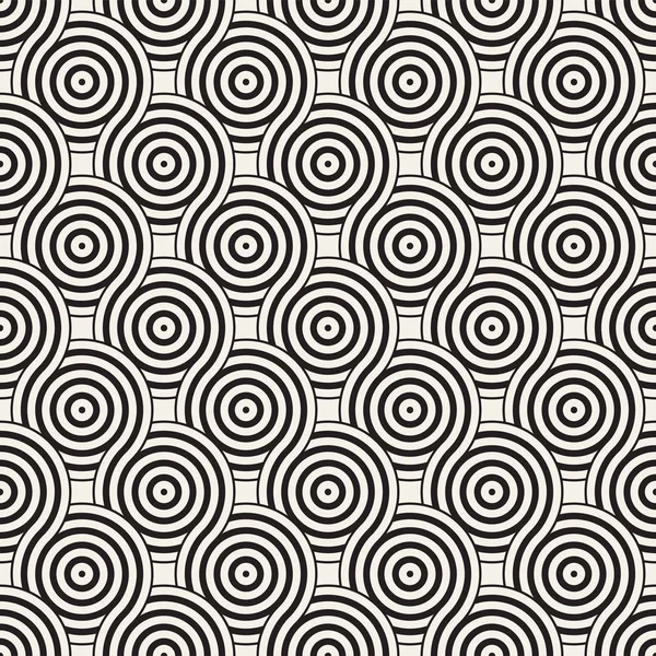 Vektör kesintisiz geometrik desen çizgiler ile daireler oluşur. Modern şık yuvarlanmış çizgiler doku. Yinelenen arka plan