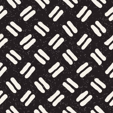 El ile Seamless Modeli hatları çizilmiş. Arka plan serbest fırça darbeleriyle. Siyah ve beyaz doku. Kağıt ambalaj için süsleme.