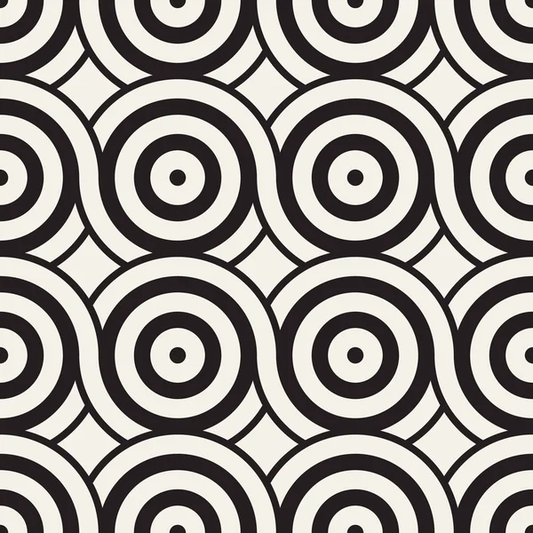 Vektör kesintisiz geometrik desen çizgiler ile daireler oluşur. Modern şık yuvarlanmış çizgiler doku. Yinelenen arka plan