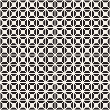 Soyut geometrik çizgiler kafes desen. Sorunsuz vektör arka plan. Siyah ve beyaz basit Yinelenen doku.