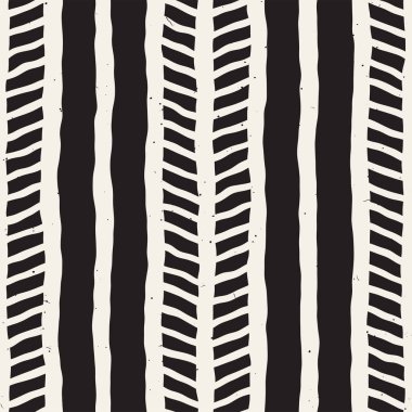 Seamless modeli el fırça darbeleri çekilmiş. Doodle grunge illüstrasyon mürekkep. Geometrik tek renkli vektör desen.