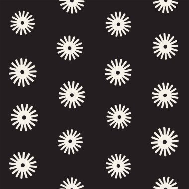 Vektör sorunsuz sunburst şekiller serbest desen. Arka plan yuvarlak fırça darbeleriyle. Elle çizilmiş doku