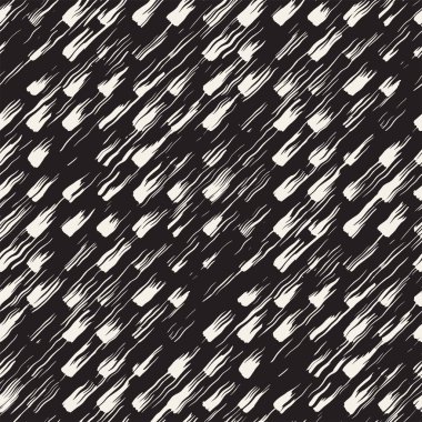 Vektör Dikişsiz desen fırça çizgileri ve vuruş. Siyah ve beyaz arka plan mürekkep elemanları ile. El doku boyalı.