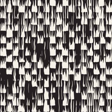 Vektör Dikişsiz desen fırça çizgileri ve vuruş. Siyah ve beyaz arka plan mürekkep elemanları ile. El doku boyalı.