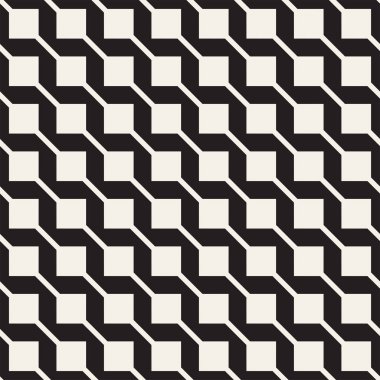 Soyut geometrik çizgiler kafes desen. Sorunsuz vektör arka plan. Siyah ve beyaz basit Yinelenen doku.