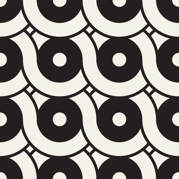 Vektör kesintisiz geometrik desen çizgiler ile daireler oluşur. Modern şık yuvarlanmış çizgiler doku. Yinelenen arka plan