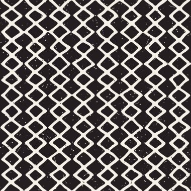 Seamless modeli el fırça darbeleri çekilmiş. Doodle grunge illüstrasyon mürekkep. Geometrik tek renkli vektör desen.