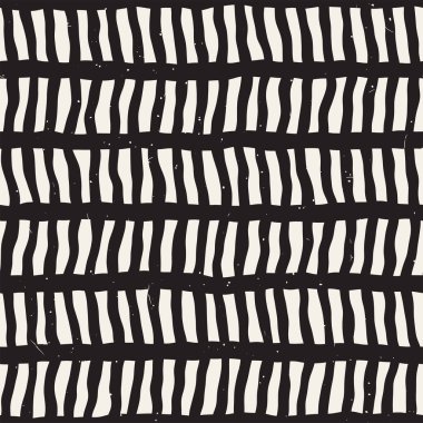 Seamless modeli el fırça darbeleri çekilmiş. Doodle grunge illüstrasyon mürekkep. Geometrik tek renkli vektör desen.