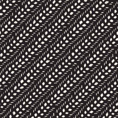 Seamless modeli el fırça darbeleri çekilmiş. Doodle grunge illüstrasyon mürekkep. Geometrik tek renkli vektör desen.