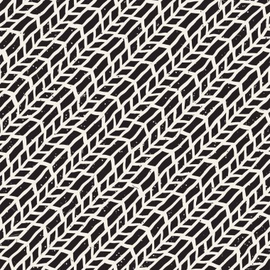 Seamless modeli el fırça darbeleri çekilmiş. Doodle grunge illüstrasyon mürekkep. Geometrik tek renkli vektör desen.