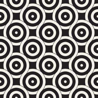 Vektör kesintisiz geometrik desen çizgiler ile daireler oluşur. Modern şık yuvarlanmış çizgiler doku. Yinelenen arka plan