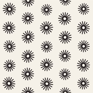 Vektör sorunsuz sunburst şekiller serbest desen. Arka plan yuvarlak fırça darbeleriyle. Elle çizilmiş doku