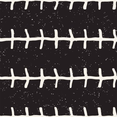 Seamless modeli el fırça darbeleri çekilmiş. Doodle grunge illüstrasyon mürekkep. Geometrik tek renkli vektör desen.