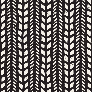 Seamless modeli el fırça darbeleri çekilmiş. Doodle grunge illüstrasyon mürekkep. Geometrik tek renkli vektör desen.