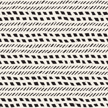 Seamless modeli el fırça darbeleri çekilmiş. Doodle grunge illüstrasyon mürekkep. Geometrik tek renkli vektör desen.