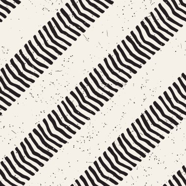 Seamless modeli el fırça darbeleri çekilmiş. Doodle grunge illüstrasyon mürekkep. Geometrik tek renkli vektör desen.