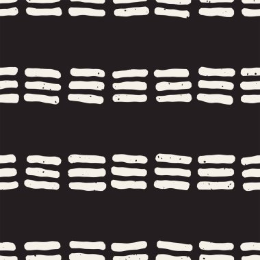 El ile Seamless Modeli hatları çizilmiş. Arka plan serbest fırça darbeleriyle. Siyah ve beyaz doku. Kağıt ambalaj için süsleme.