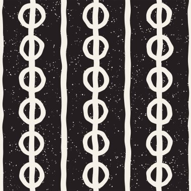 El ile Seamless Modeli hatları çizilmiş. Arka plan serbest fırça darbeleriyle. Siyah ve beyaz doku. Kağıt ambalaj için süsleme.