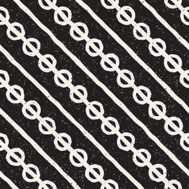 El ile Seamless Modeli hatları çizilmiş. Arka plan serbest fırça darbeleriyle. Siyah ve beyaz doku. Kağıt ambalaj için süsleme.