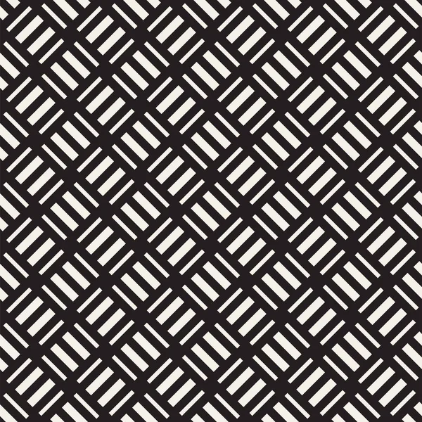 Vektör kesintisiz geometrik desen çapraz tarama. Grafik veya arka plan geçti. Damalı motif. Crosshatched hatlarının kesintisiz siyah beyaz doku. Kafes basit kumaş baskı.