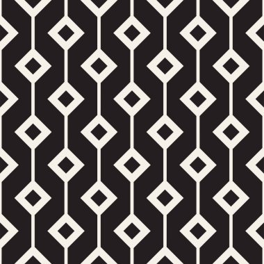 Soyut geometrik çizgiler kafes desen. Sorunsuz vektör arka plan. Siyah ve beyaz basit Yinelenen doku.