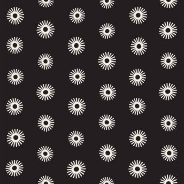 Vektör sorunsuz sunburst şekiller serbest desen. Arka plan yuvarlak fırça darbeleriyle. Elle çizilmiş doku