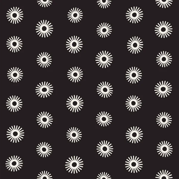 Vektör sorunsuz sunburst şekiller serbest desen. Arka plan yuvarlak fırça darbeleriyle. Elle çizilmiş doku