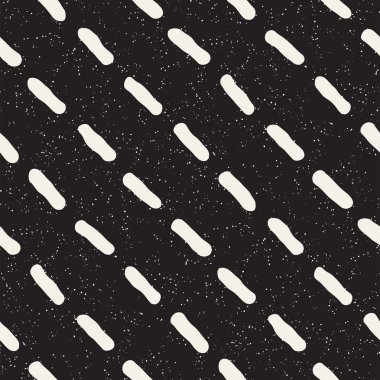 El çekilmiş siyah beyaz mürekkep soyut seamless modeli. Vektör şık doku. Tek renkli geometrik shappes boya fırça satırları