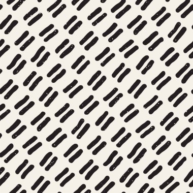 El ile Seamless Modeli hatları çizilmiş. Arka plan serbest fırça darbeleriyle. Siyah ve beyaz doku. Kağıt ambalaj için süsleme.