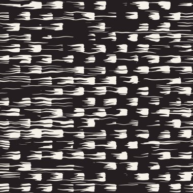 Vektör Dikişsiz desen fırça çizgileri ve vuruş. Siyah ve beyaz arka plan mürekkep elemanları ile. El doku boyalı.