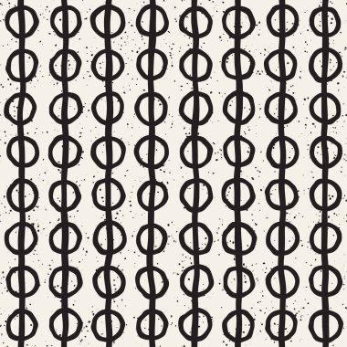 El ile Seamless Modeli hatları çizilmiş. Arka plan serbest fırça darbeleriyle. Siyah ve beyaz doku. Kağıt ambalaj için süsleme.