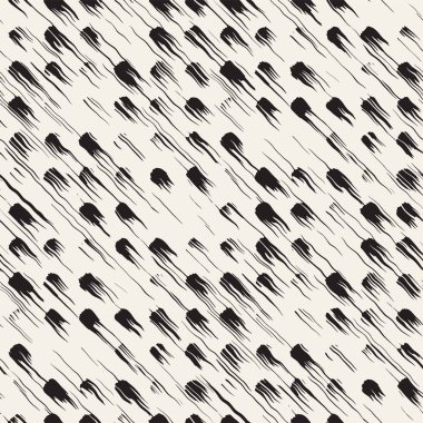 Vektör Dikişsiz desen fırça çizgileri ve vuruş. Siyah ve beyaz arka plan mürekkep elemanları ile. El doku boyalı.