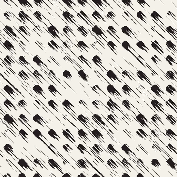 Vektör Dikişsiz desen fırça çizgileri ve vuruş. Siyah ve beyaz arka plan mürekkep elemanları ile. El doku boyalı.