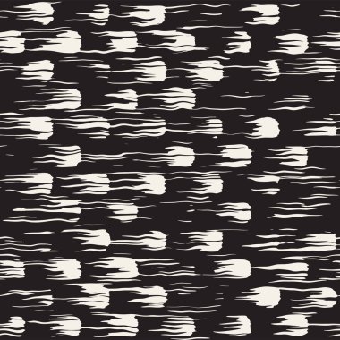 Vektör Dikişsiz desen fırça çizgileri ve vuruş. Siyah ve beyaz arka plan mürekkep elemanları ile. El doku boyalı.
