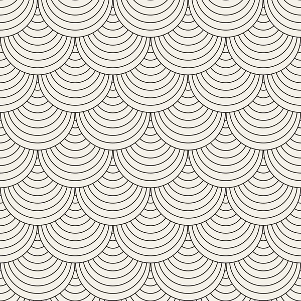 ベクターのシームレスな丸みを帯びたライン パターン。抽象的な幾何学的な背景デザイン。円形の幾何学的なタイルの格子 — ストックベクタ